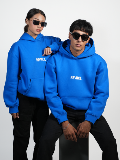 ELECTRIC BLUE BASIC HOODIE - REVRCE