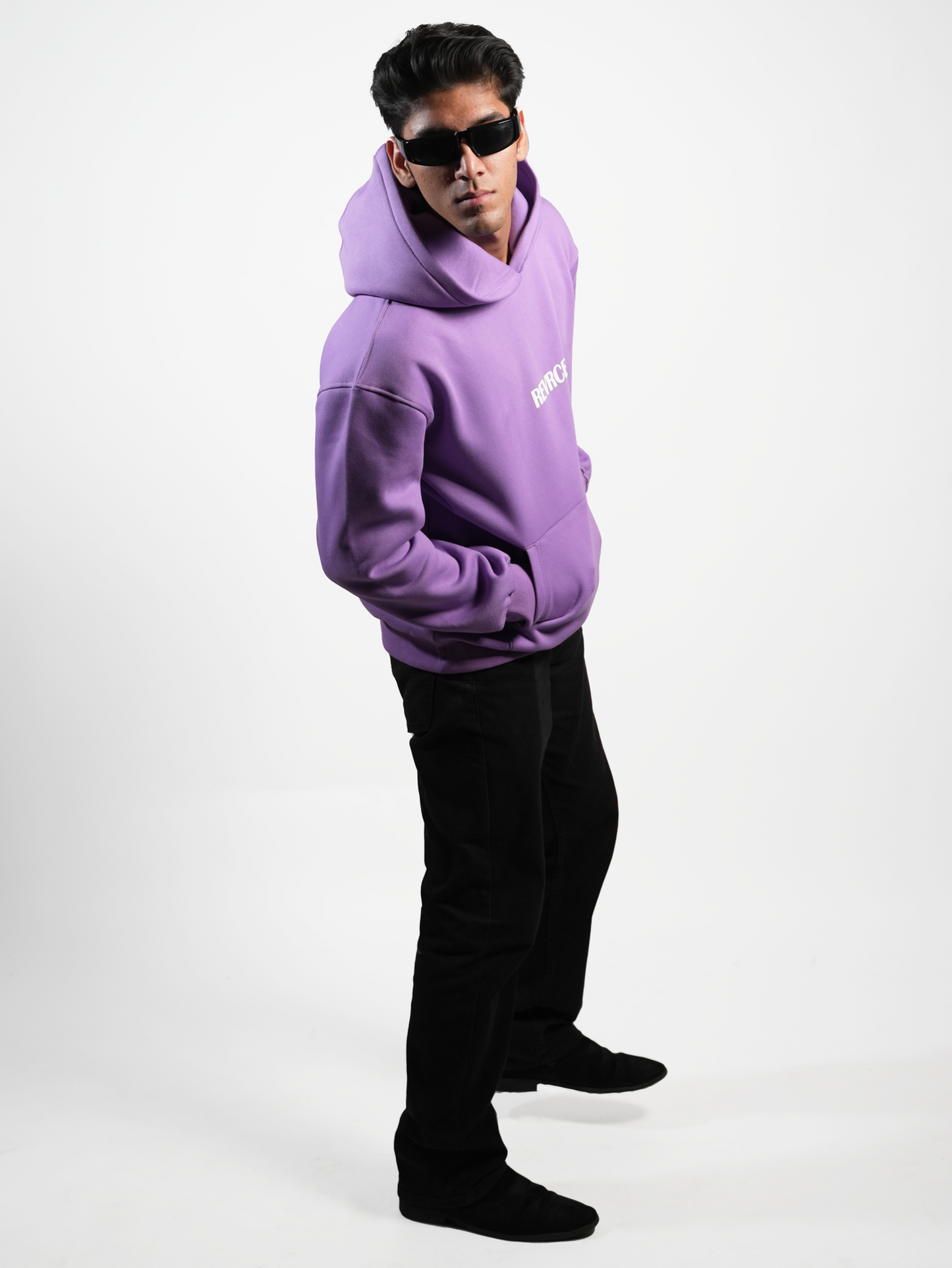 DARK MAUVE BASIC HOODIE - REVRCE