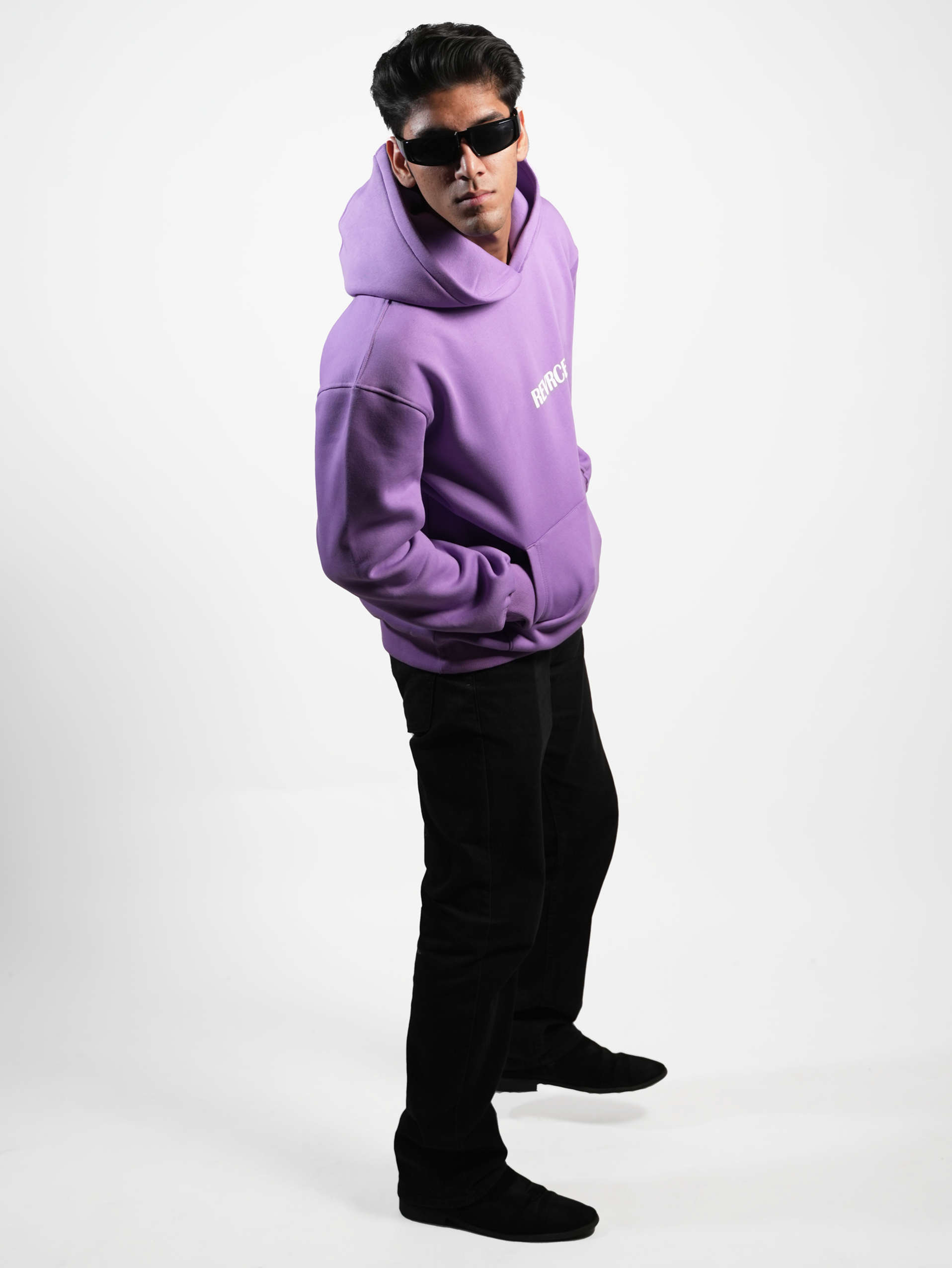 DARK MAUVE BASIC HOODIE - REVRCE