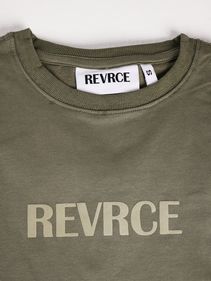 Alternate angle of Cement by Revrce, oversized unisex streetwear t-shirt