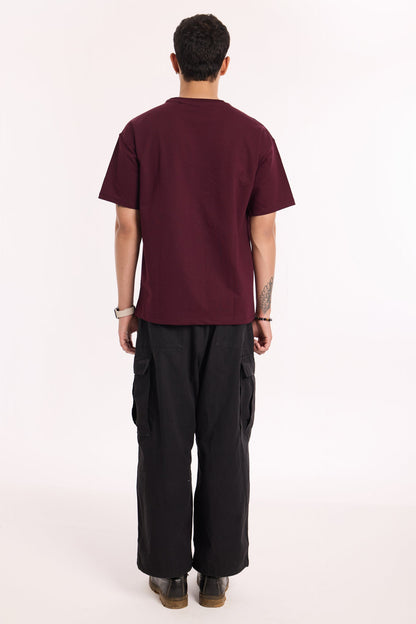 Flat lay of Bloodline T Shirt by Revrce, oversized streetwear t-shirt in detail