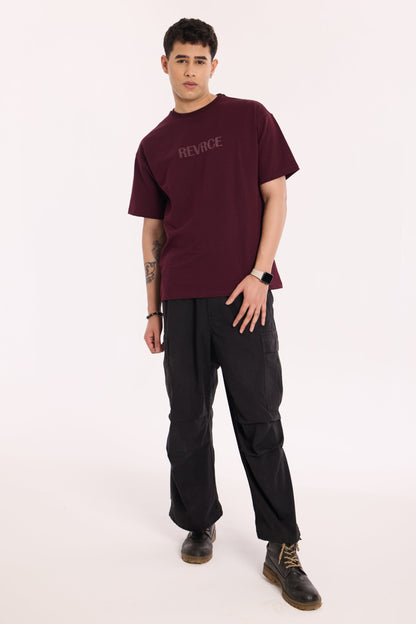 Alternate angle of Bloodline T Shirt by Revrce, oversized unisex streetwear t-shirt