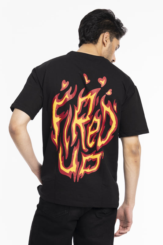 FIRED UP BLACK T-SHIRT